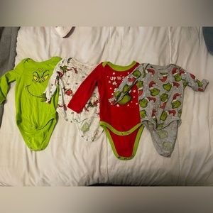 3-6 months Grinch onesie bundle
